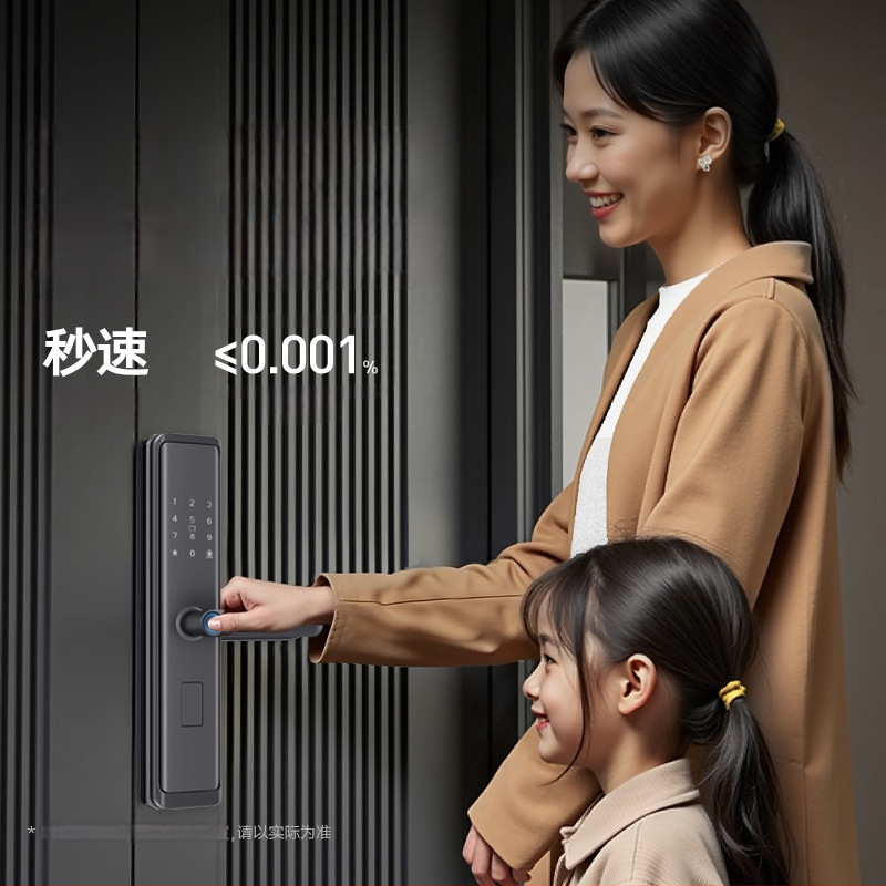 Nutikas ukse lukustuse süsteem sõrmejälje ja parooliga — 40 sõrmejälge salvestust; üle 1 000 000 avamisi; skannimisaeg <0,1 s; valenõustumise määr 0,001%; vale tagasilükkamise määr 1,0%