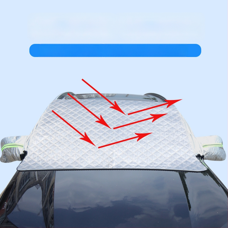 Automobilio sniego skydelis žiemai – storesnė aliuminio plėvelė; tvirtinimas spaudimu; tinka bendriesiems modeliams; priekinė dalis; paprastas stilius