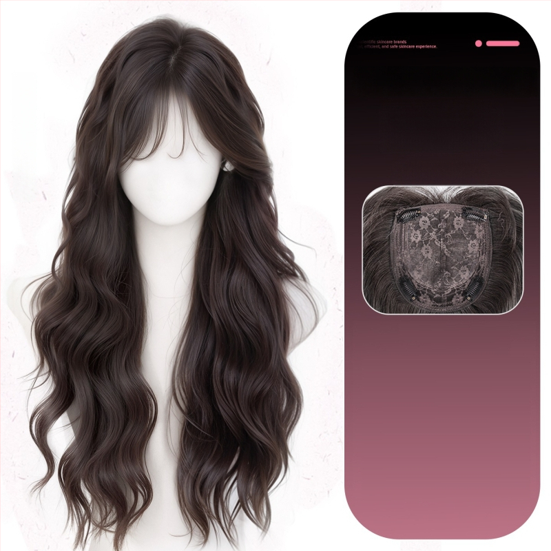 Plaukų plėtiniai moterims, voluminė viršutinė dalis, karščiui atspari viela, mechaninis apdorojimas, negalima dažyti ar garbanoti