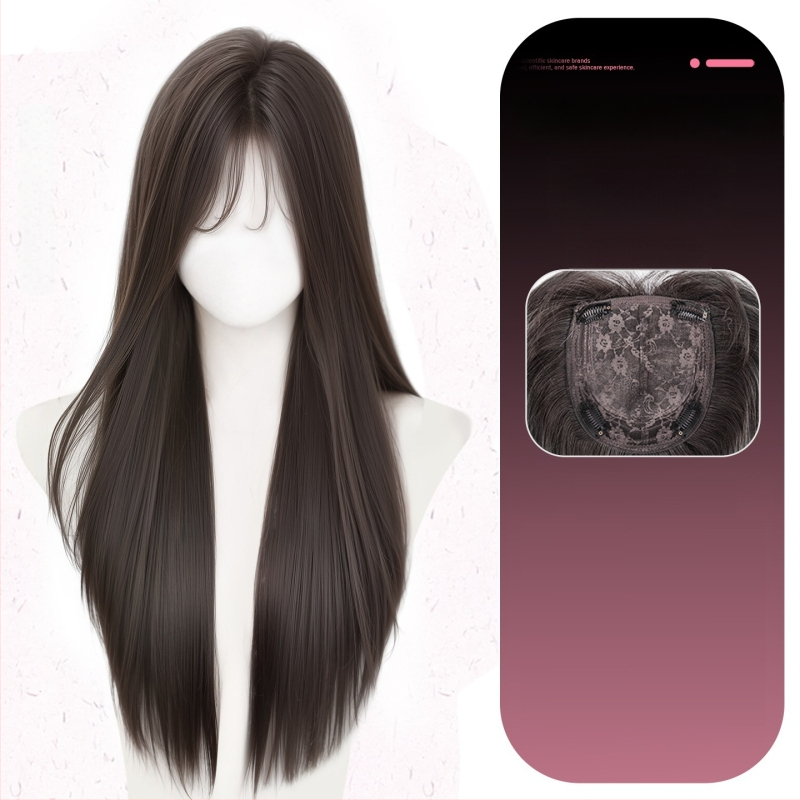 Plaukų plėtiniai moterims, voluminė viršutinė dalis, karščiui atspari viela, mechaninis apdorojimas, negalima dažyti ar garbanoti