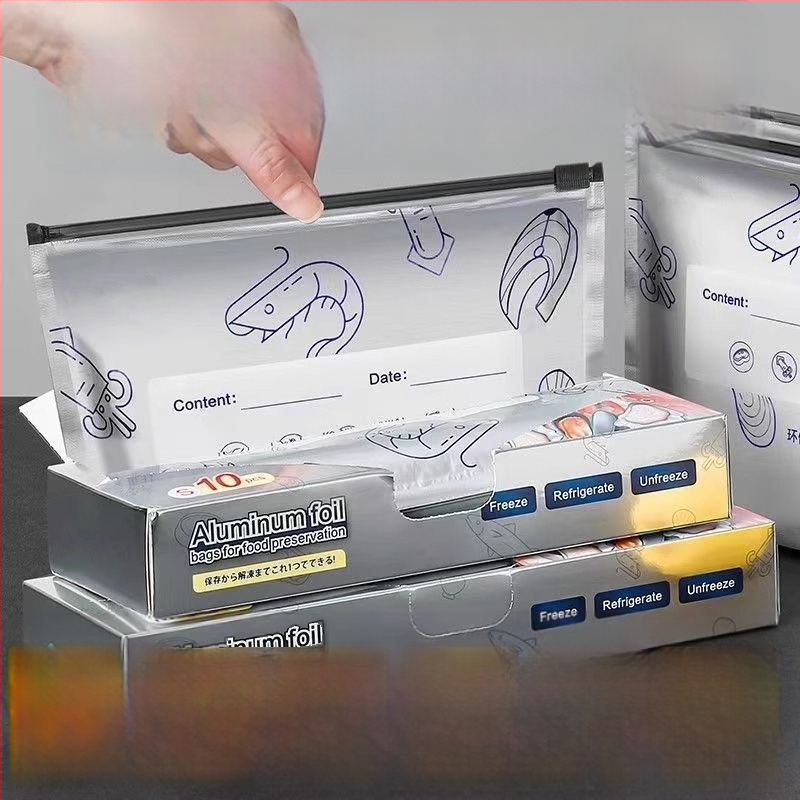 Fóliové vrecká na potraviny so zipsom, potravinárskeho štandardu, do mrazničky, na mäso a zeleninu, od -60°C do 100°C