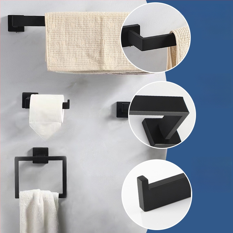 Good help z nerezovej ocele, nástenný kúpeľňový úložný systém, päťdielna súprava, držiak na uteráky a zásobník na papier