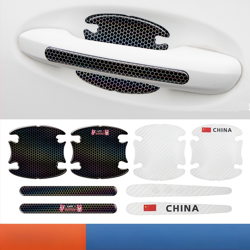 3D atsparūs smūgiams durelių rankenėlėms lipdukai – Cartoon raštas, klijavimas