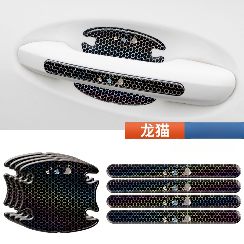 3D atsparūs smūgiams durelių rankenėlėms lipdukai – Cartoon raštas, klijavimas