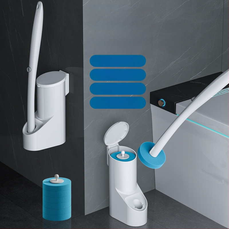 Jednorazová kefa na toaletu s výmennými hlavami, na stenu a pre toalety typu squat (Značka Wanben; Materiál: Plast; Prispôsobenie spracovania: Áno; Vytlačené logo: Áno; Licencovaná súkromná značka: Áno)