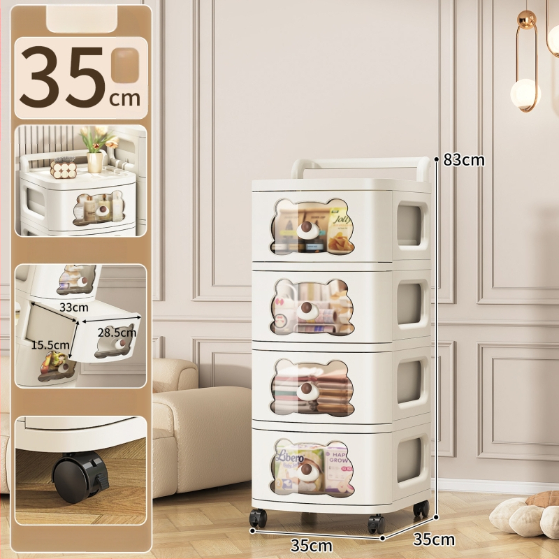 Stojací úložný kabinet SHL9355, PP materiál, nordický štýl, vhodný pre topánky, CD, školské potreby a hračky