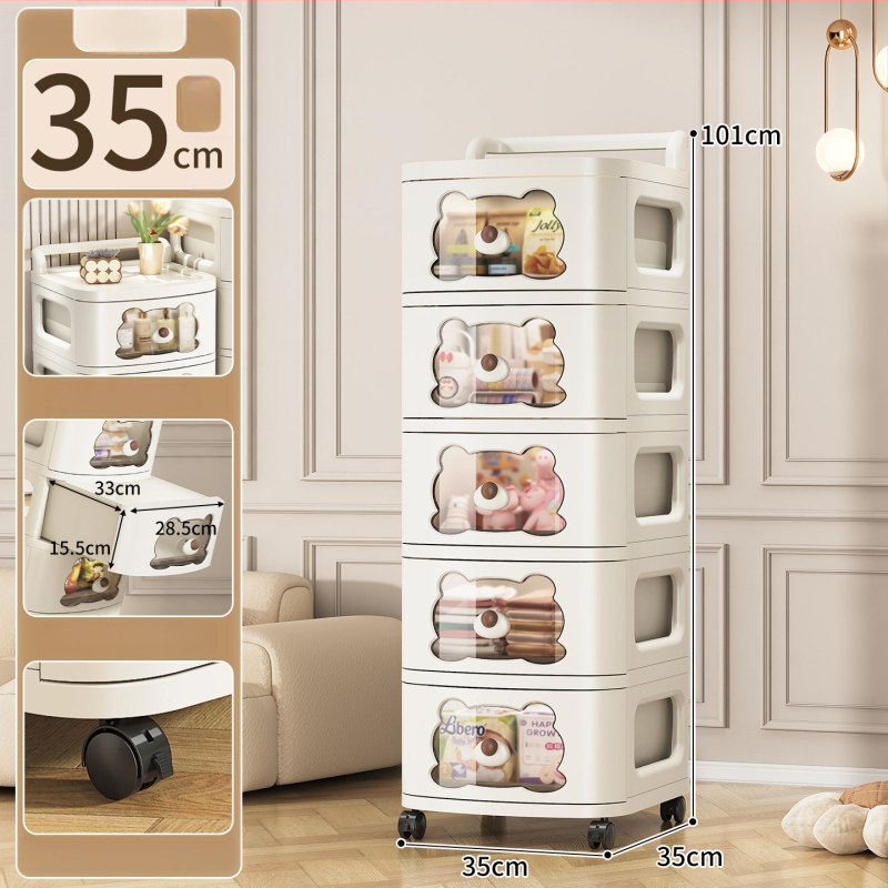 Stojací úložný kabinet SHL9355, PP materiál, nordický štýl, vhodný pre topánky, CD, školské potreby a hračky