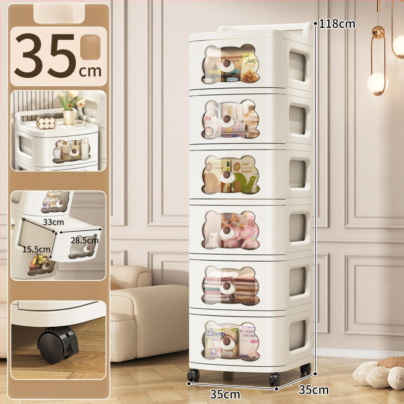 Stojací úložný kabinet SHL9355, PP materiál, nordický štýl, vhodný pre topánky, CD, školské potreby a hračky