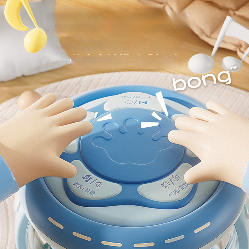 Yimi pöörlev muusikaline käetrumm mänguasi lastele vanuses 4–6 aastat, Bluetooth ja tuli, 3C sertifitseeritud (2023152202045704)