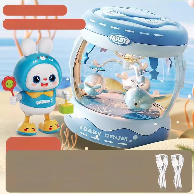 Yimi pöörlev muusikaline käetrumm mänguasi lastele vanuses 4–6 aastat, Bluetooth ja tuli, 3C sertifitseeritud (2023152202045704)