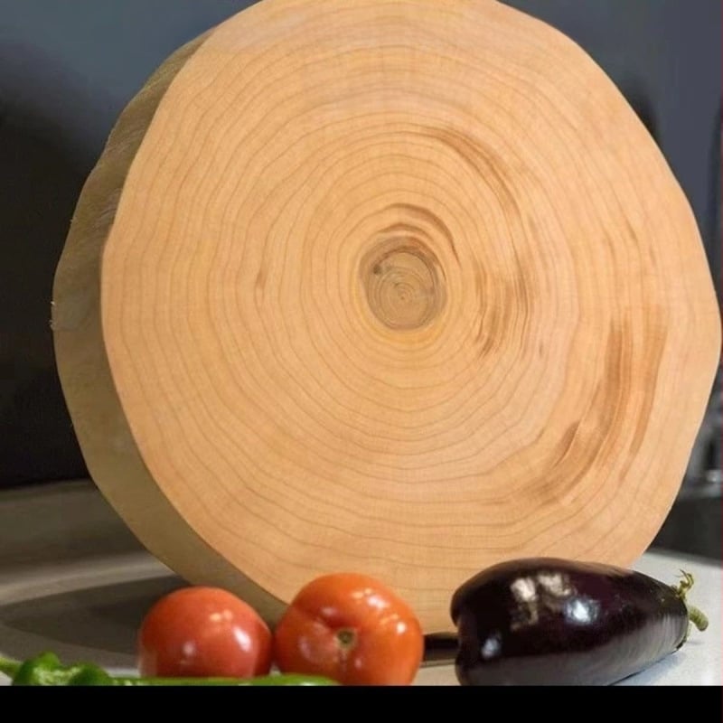 Drevená doska na krájanie z ginkgo dreva, masívna, okrúhla, prírodná, proti plesniam, odolná voči prasklinám, pre domáce a komerčné použitie