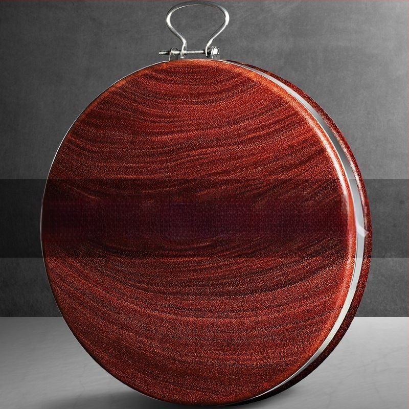 Drevená doska na krájanie z pevného dreva, antibakteriálna, guľatého tvaru, silnej konštrukcie, do kuchyne