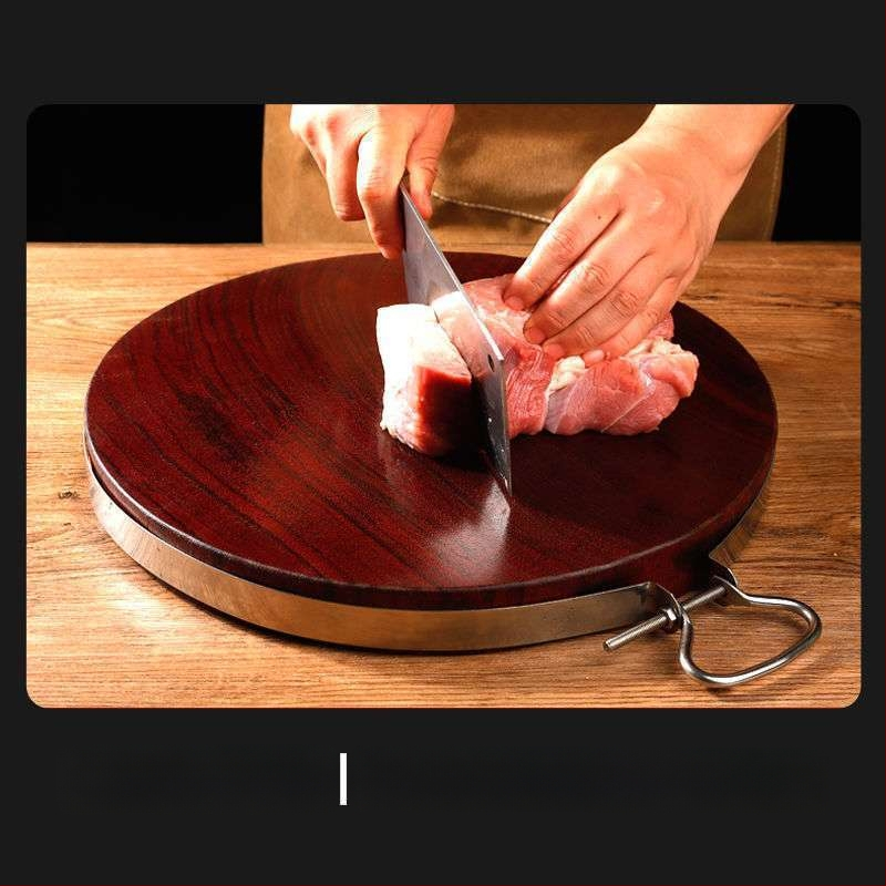 Drevená doska na krájanie z pevného dreva, antibakteriálna, guľatého tvaru, silnej konštrukcie, do kuchyne