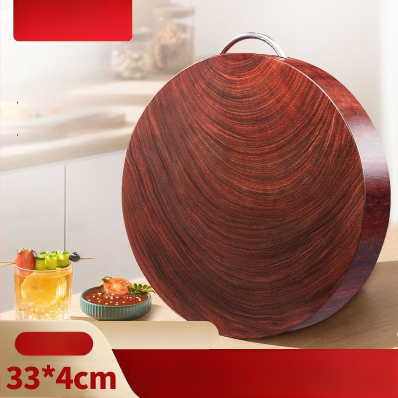 Drevená doska na krájanie z pevného dreva, antibakteriálna, guľatého tvaru, silnej konštrukcie, do kuchyne