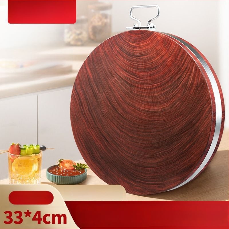 Drevená doska na krájanie z pevného dreva, antibakteriálna, guľatého tvaru, silnej konštrukcie, do kuchyne