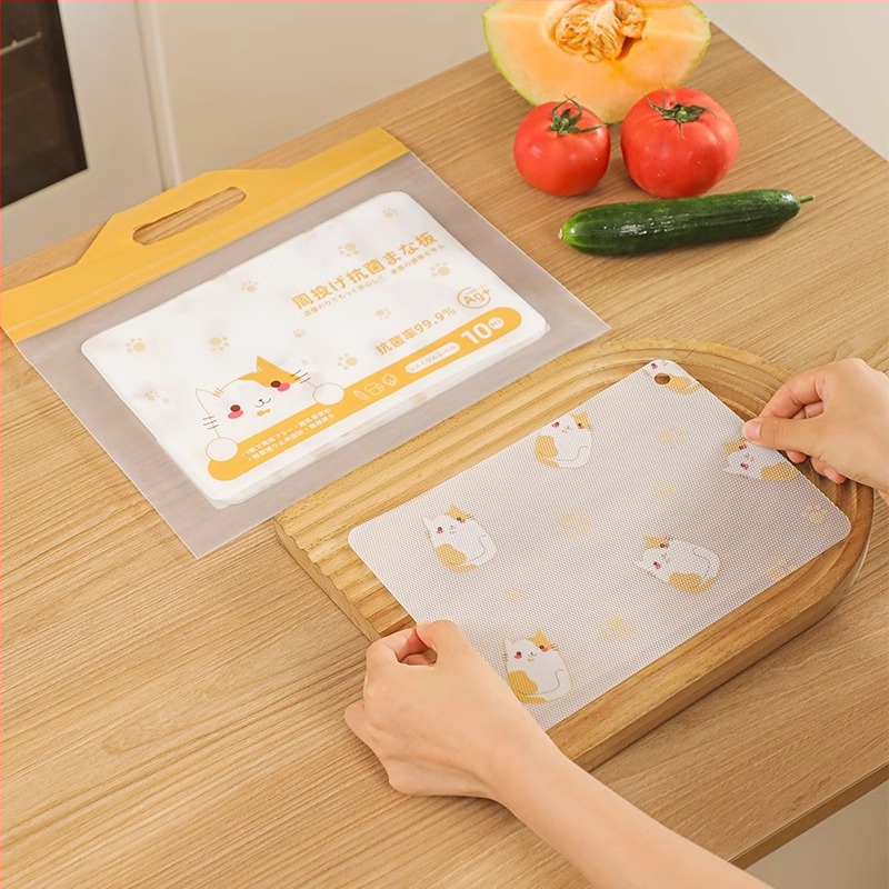 Jednorázová antibakteriálna protišmyková doska na krájanie potravín, PP/PE antibakteriálny masterbatch, prenosná, utookii