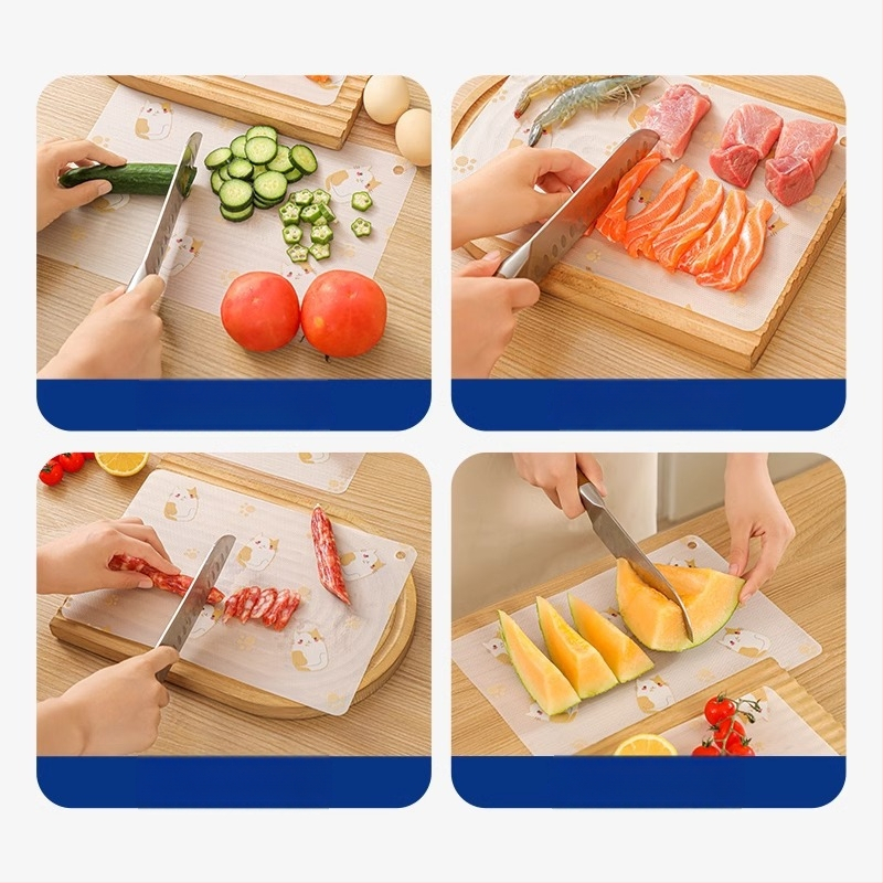 Jednorázová antibakteriálna protišmyková doska na krájanie potravín, PP/PE antibakteriálny masterbatch, prenosná, utookii