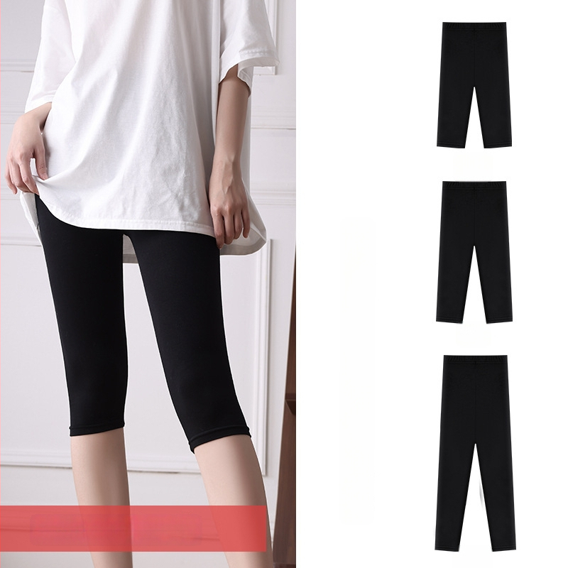 Dámske bezpečnostné legíny z viskózy, jacquard väzba, stredný pás, jednofarebný vzor, proti prehliadaniu