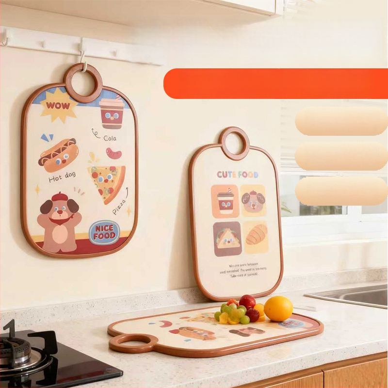 Love Journey prispôsobiteľná kuchynská doska na krájanie, PP+MDF, obojstranná, protišmyková, prenosná, pre domáce použitie