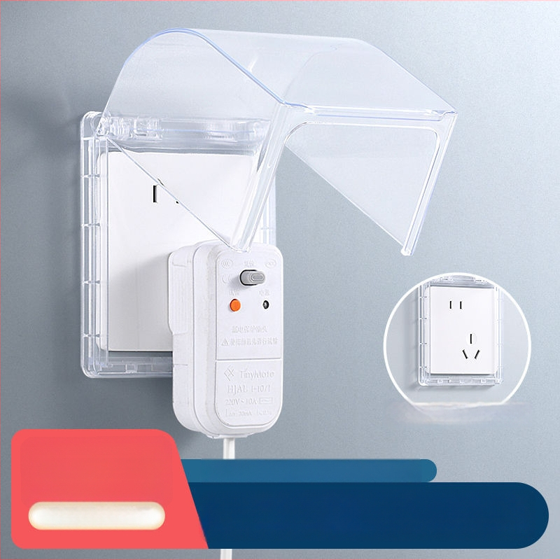 Vodotesná zásuvková skrinka s nakloneným usporiadaním piatich otvorov, samolepiaca, ochrana proti úniku prúdu