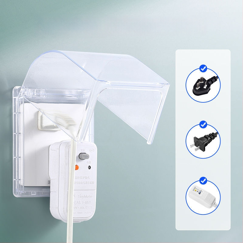 Vodotesná zásuvková skrinka s nakloneným usporiadaním piatich otvorov, samolepiaca, ochrana proti úniku prúdu