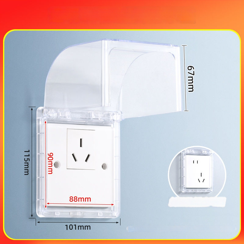 Vodotesná zásuvková skrinka s nakloneným usporiadaním piatich otvorov, samolepiaca, ochrana proti úniku prúdu