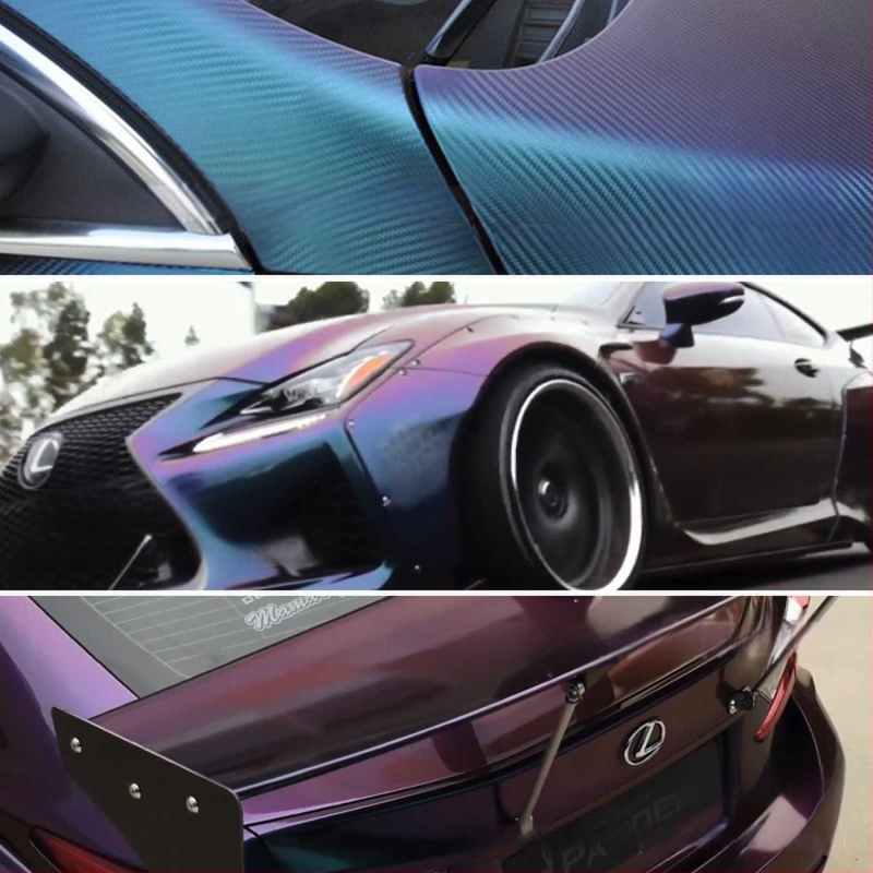 Automobilio kėbulo lipninė plėvelė – gradientinis chameleon efektas, anglies pluošto tekstūra (Prekės ženklas Li Yue; Medžiaga: lipdukas; Tipas: automobilio kėbulo lipdukas; Montavimo būdas: klijavimo tipas)