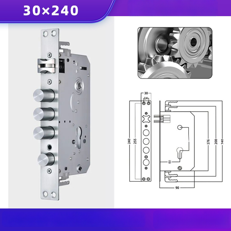 Nerūdijančio plieno užrakto korpuso priedų rinkinys, modelis 73#, saugioms durims, svoris 0,8
