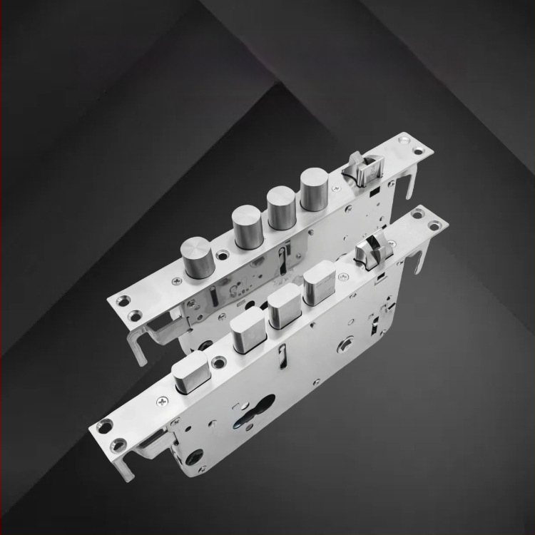 Durų spynos korpusas - nerūdijančio plieno, viso plieno, storintas, universalus, su rankenos užraktu