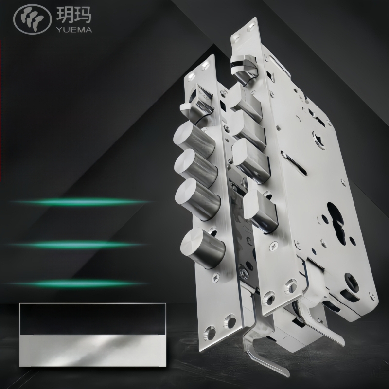 Durų spynos korpusas - nerūdijančio plieno, viso plieno, storintas, universalus, su rankenos užraktu