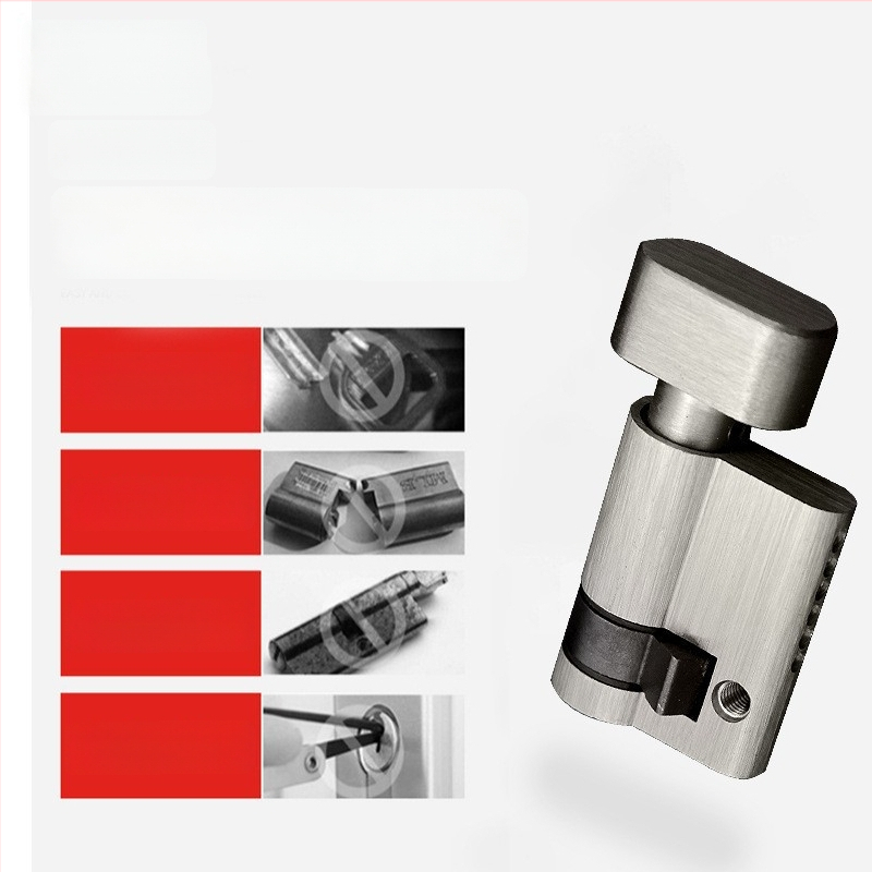 Vario užrakinimo cilindras, kriaušės formos, modelis RCR-08, paviršiaus apdaila: smėlio nikelis ir šviesus chromas, funkcija: sukimas