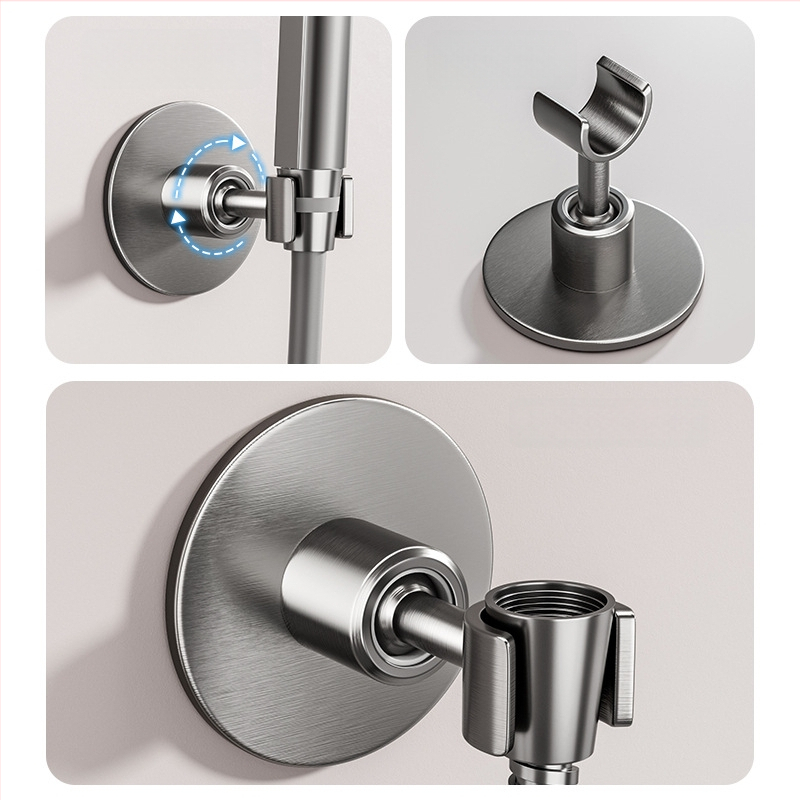 Duši peas hoidik käsidušile, roostevabast terasest, puurimiseta paigaldus, mudel Hand spray bracket, 1.6 MPa