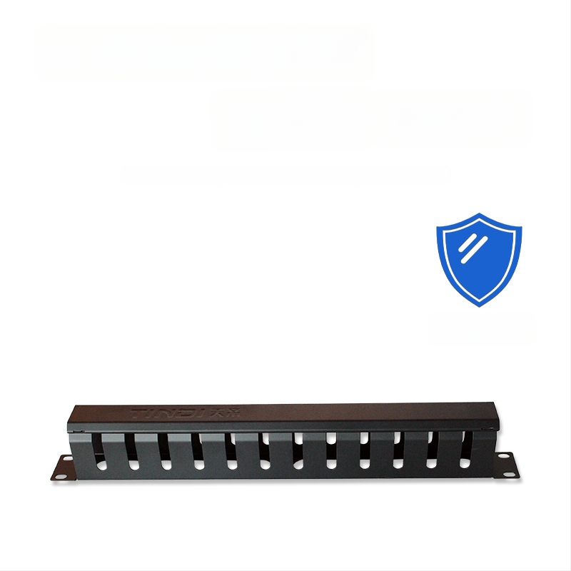 Metalo kabelių organizatorius 19 colių stelažams, Cat5e/Cat6 suderinamas, ≥10 000 jungčių/atsijungimo ciklų