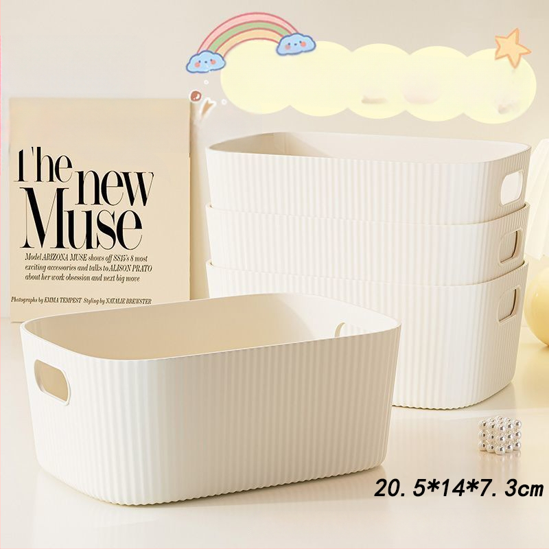 Kolm tükki laua hoiukastide komplekt — plastikust, maht 2 L, ilma kaaneta, kaasaegne minimalistlik stiil