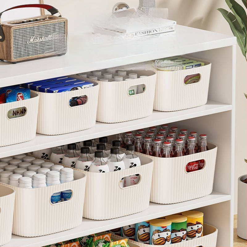 Kolm tükki laua hoiukastide komplekt — plastikust, maht 2 L, ilma kaaneta, kaasaegne minimalistlik stiil