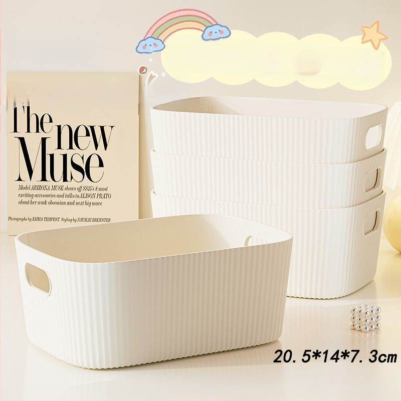 Kolm tükki laua hoiukastide komplekt — plastikust, maht 2 L, ilma kaaneta, kaasaegne minimalistlik stiil