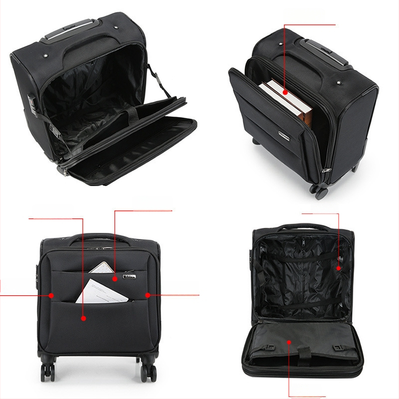 Mini reisikott universaalsete ratastega, Oxford-kangas, veekindel ja vargusvastane, tõmblukk avamine, tavaline paroolilukk