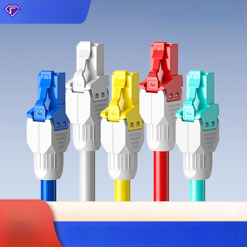 RJ45 nešifruojantis jungtis be įrankių Cat5e/Cat6, 6A Gigabit krištolo galva