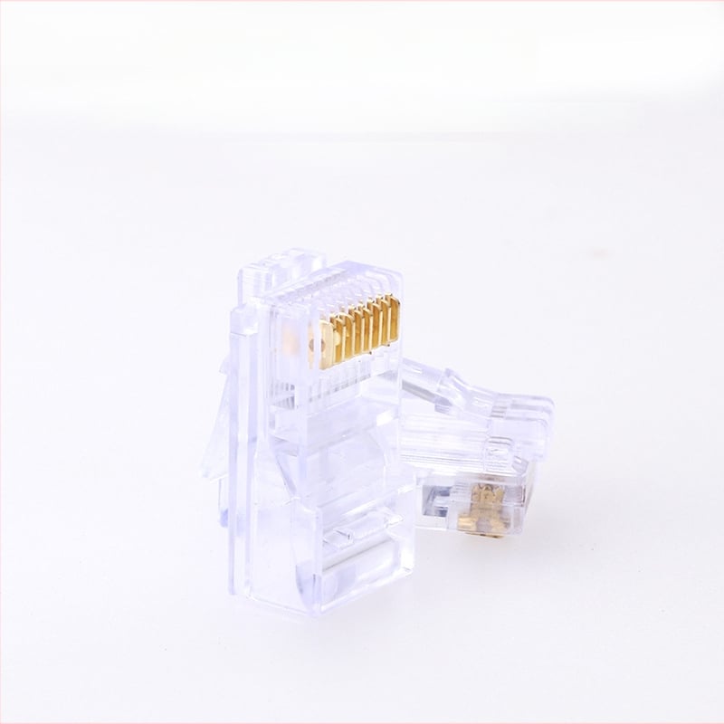 RJ45 kristalinė jungtis su kristaline galva, 8P8C, modelis Super Five 100, prekė Minjing, pakuotė 100 vnt. tinklo kabeliavimui