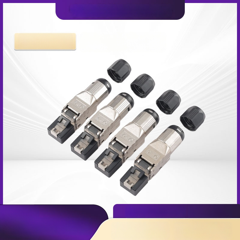 RJ45 apsaugotas Cat6a kištukas su Dovetail klipu, auksu dengtas, 10G Ethernet