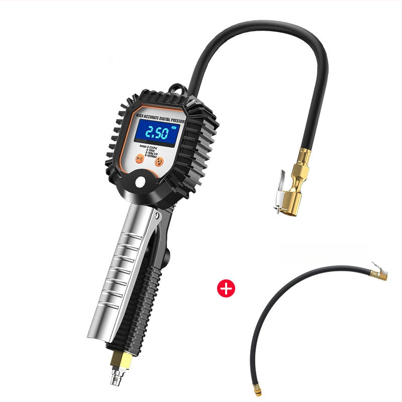 Elektroniska riepu spiediena mērīšanas ierīce ar digitālu displeju, uzpūšamā galviņa, atbrīvošanas vārsts, augsta precizitāte, portatīvs, modelis YJ-XA001