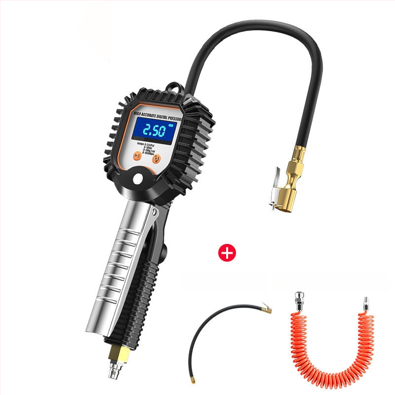 Elektroniska riepu spiediena mērīšanas ierīce ar digitālu displeju, uzpūšamā galviņa, atbrīvošanas vārsts, augsta precizitāte, portatīvs, modelis YJ-XA001