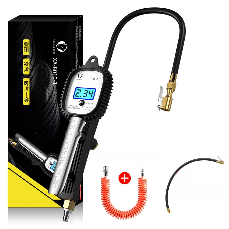 Elektroniska riepu spiediena mērīšanas ierīce ar digitālu displeju, uzpūšamā galviņa, atbrīvošanas vārsts, augsta precizitāte, portatīvs, modelis YJ-XA001