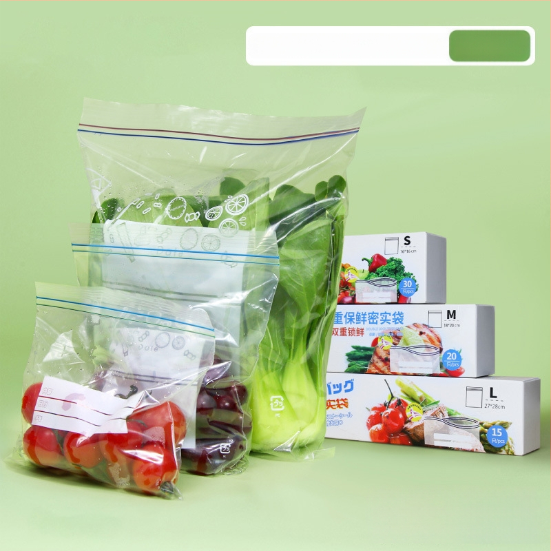 Aishangla šviežumo laikymo užsandarinti maišeliai šaldytuvui, plastikiniai, 100 vienetų, užsandaromi, atsparūs temperatūrai -60°C–100°C