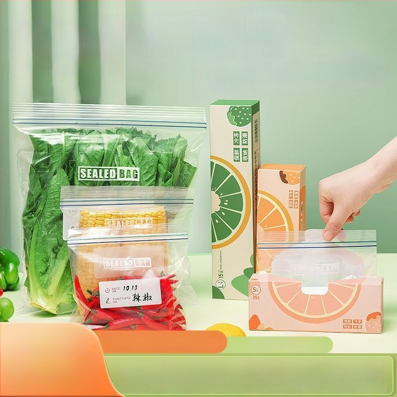 Aishangla šviežumo laikymo užsandarinti maišeliai šaldytuvui, plastikiniai, 100 vienetų, užsandaromi, atsparūs temperatūrai -60°C–100°C