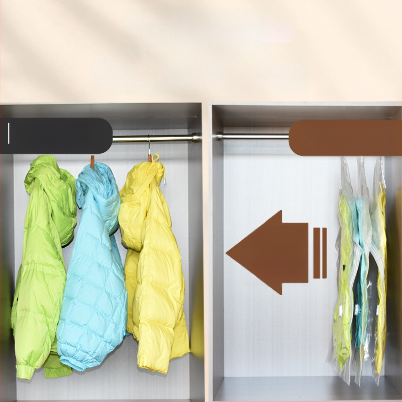 Pakaramā vakuuma uzglabāšanas soma garderobei, PA-PE materiāls, bez sūknēšanas, zīmols Aina