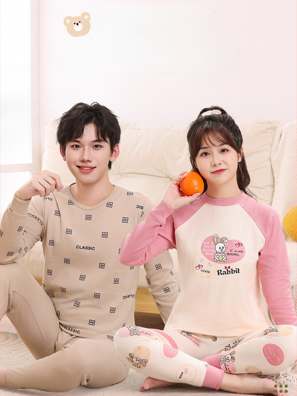 Vaikų 100% medvilnės terminis komplektas – unisex, apvalios kaklo iškirptė, rudens/žiemos pagrindinė apranga