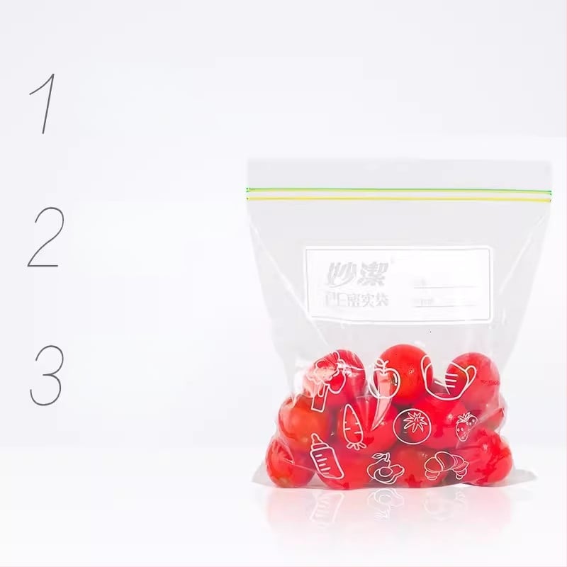 Miaojie PE automatiškai užtraukiami šaldytuvo saugojimo maišeliai – mėsai, vaisiams ir užkandžiams, saugios mikrobangų krosnelėje