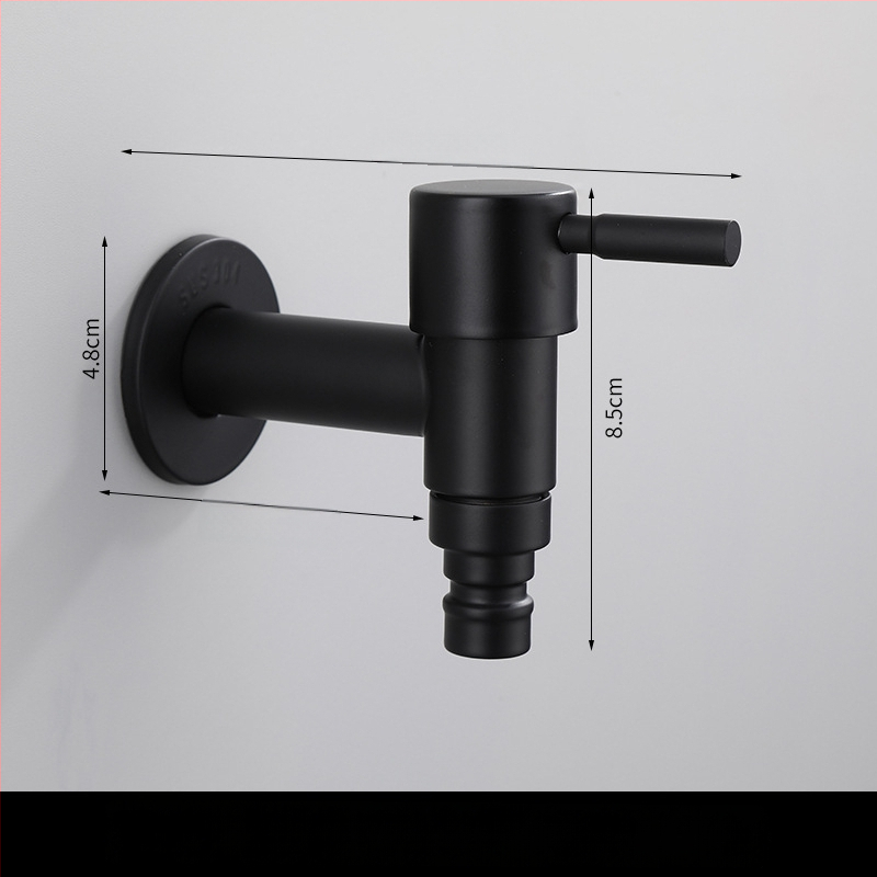 Nerūdijančio plieno čiaupas skalbimo mašinei, modelis h20123, vienos rankenos valdymas, modernus minimalistinis stilius