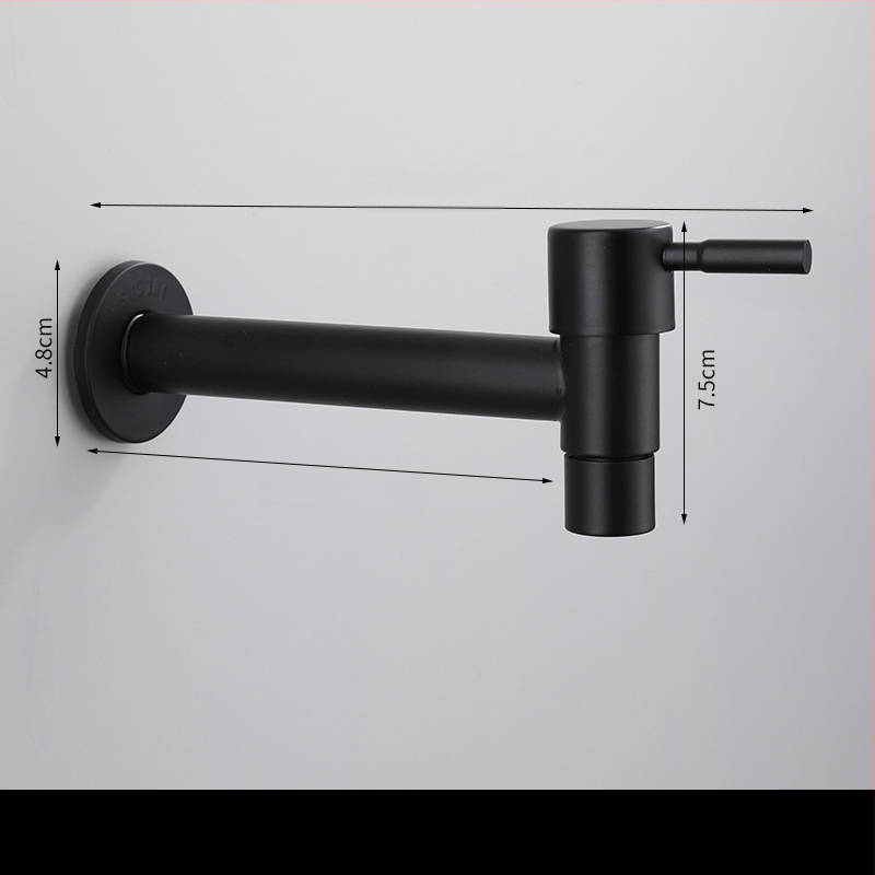 Nerūdijančio plieno čiaupas skalbimo mašinei, modelis h20123, vienos rankenos valdymas, modernus minimalistinis stilius